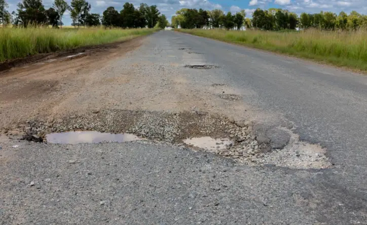 Roads with Pot Holes in Montana